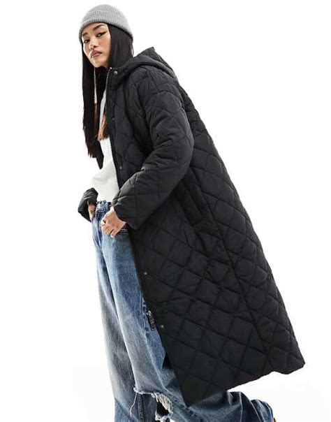 monki long quilted coat